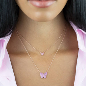  Pavé Pink Butterfly Necklace - Adina Eden's Jewels