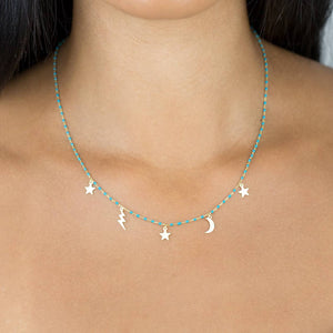  Celestial Enamel Beaded Necklace - Adina Eden's Jewels