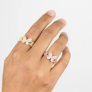  Pavé Butterfly Chain Link Ring - Adina Eden's Jewels