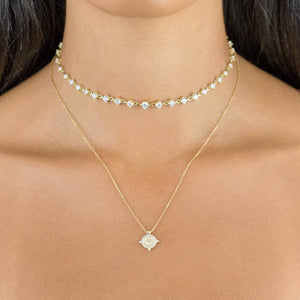  CZ Round Stone Choker - Adina Eden's Jewels
