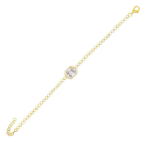 Gold Bezel Baguette Bracelet - Adina Eden's Jewels