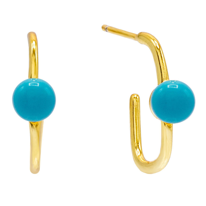 Turquoise Hook Stud Earring - Adina Eden's Jewels