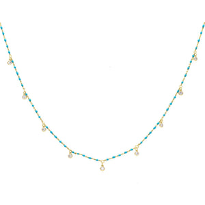 Turquoise Bezel Beads Necklace - Adina Eden's Jewels