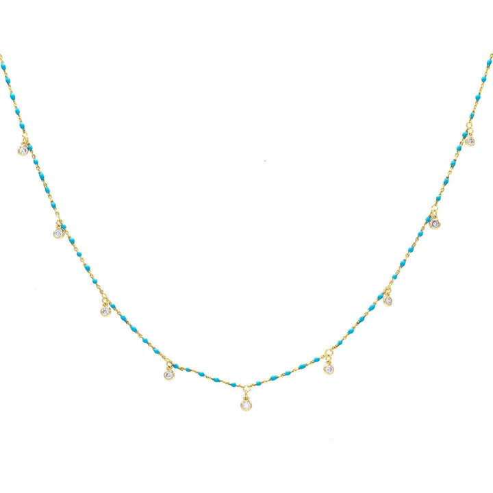 Turquoise Bezel Beads Necklace - Adina Eden's Jewels
