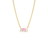 Sapphire Pink Colored Heart Nameplate Necklace - Adina Eden's Jewels