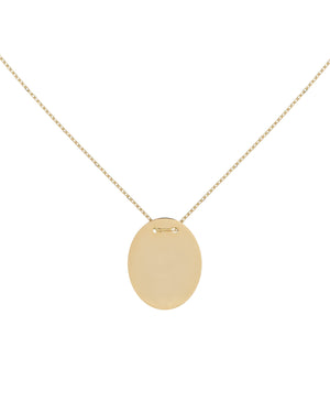 14K Gold Oval Disc Necklace 14K - Adina Eden's Jewels