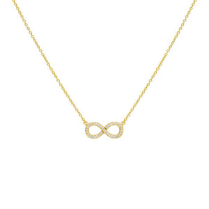 Gold Pavé Infinity Necklace - Adina Eden's Jewels