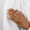  Diamond Baguette X Solid Band Ring 18K - Adina Eden's Jewels