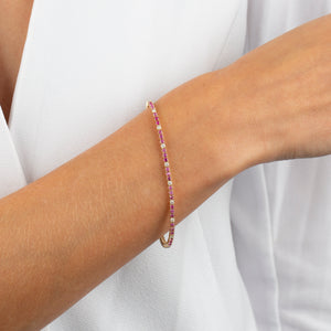  Diamond X Ruby Tennis Bracelet 14K - Adina Eden's Jewels