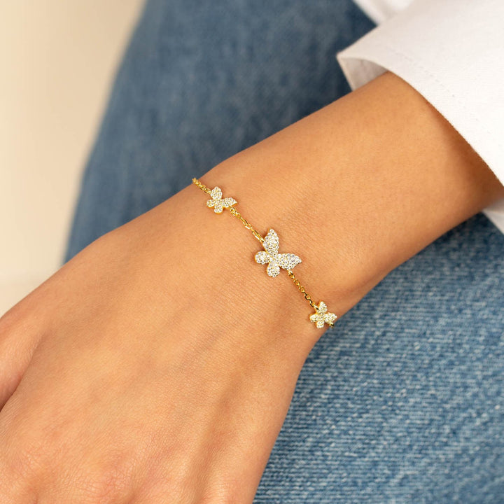Pink Crystal Hollow Butterfly Bracelet - Jewel Vista | Pink crystal bracelet,  Crystal bracelets, Fashion bracelets