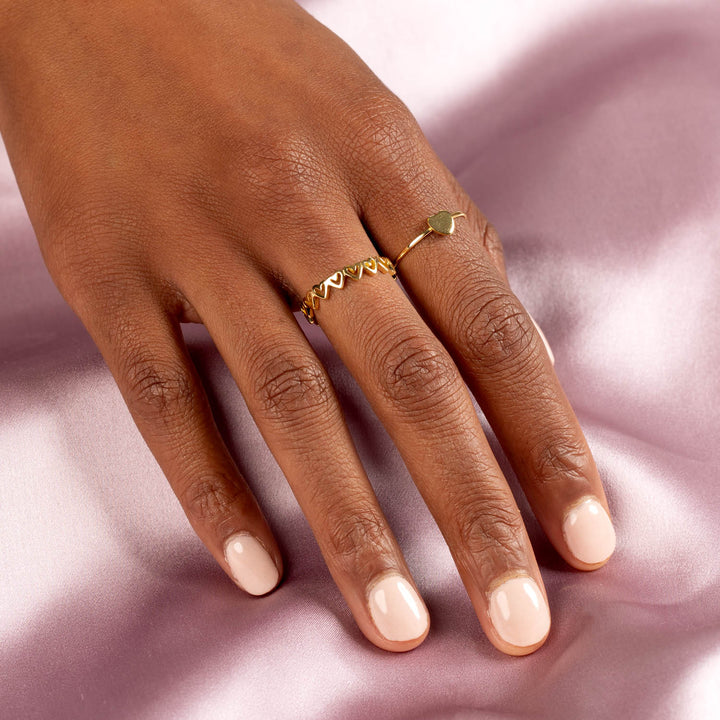  Tiny Solid Heart Ring - Adina Eden's Jewels