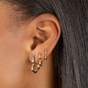  Solid Open Heart Huggie Earring - Adina Eden's Jewels