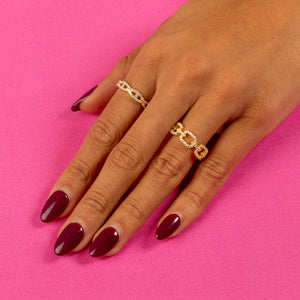  Pavé Square Link Ring - Adina Eden's Jewels
