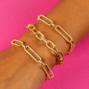  Double Pavé Link Bracelet - Adina Eden's Jewels