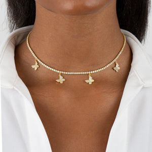  Dangling Butterfly Tennis Choker - Adina Eden's Jewels