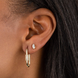  Pavé Toggle Huggie Earring - Adina Eden's Jewels