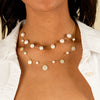  Disc x Pearl Chain Necklace - Adina Eden's Jewels