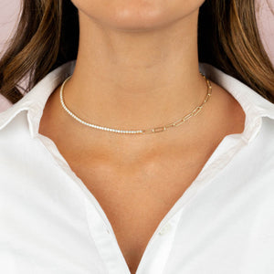  Tennis X Link Necklace - Adina Eden's Jewels