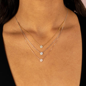  Layered Round Pavé Disc Necklace - Adina Eden's Jewels