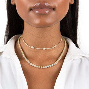  Pavé Multi Flower Necklace - Adina Eden's Jewels
