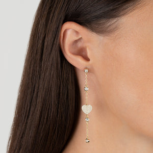  CZ Heart Drop Stud Earring - Adina Eden's Jewels
