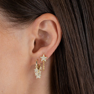  Pavé Dangling Stars Huggie Earring - Adina Eden's Jewels