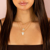  Pavé X Solid Interlocking Heart Necklace - Adina Eden's Jewels
