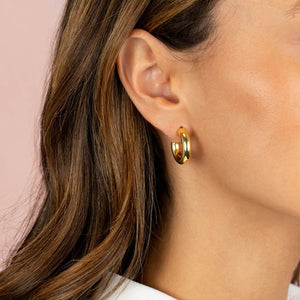  Thick Hollow Hoop Earring - Adina Eden's Jewels