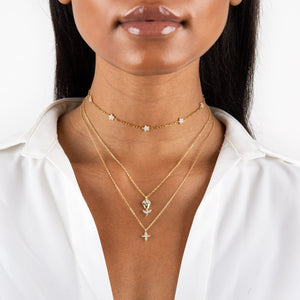  CZ Multi Flower Link Choker - Adina Eden's Jewels