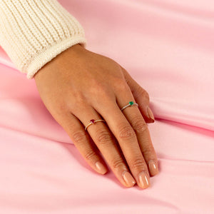  Diamond Pavé x Emerald Heart Ring 14K - Adina Eden's Jewels
