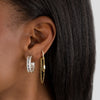  CZ Baguette Chain Huggie Earring - Adina Eden's Jewels