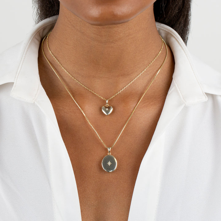  CZ Heart Locket Necklace - Adina Eden's Jewels