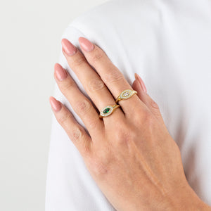  CZ Oval Cut Signet Ring - Adina Eden's Jewels