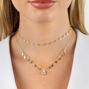  CZ X Solid Teardrop Necklace - Adina Eden's Jewels