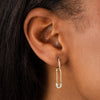  CZ Safety Pin Huggie Earring - Adina Eden's Jewels