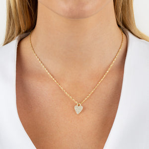  Pavé Heart Charm Singapore Necklace - Adina Eden's Jewels