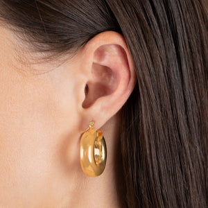  Hollow Thick Hoop Earring - Adina Eden's Jewels
