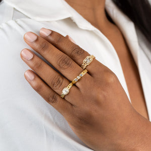  CZ Trio Colored Stone Ring - Adina Eden's Jewels