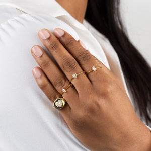  CZ Mini Heart Stone Ring - Adina Eden's Jewels