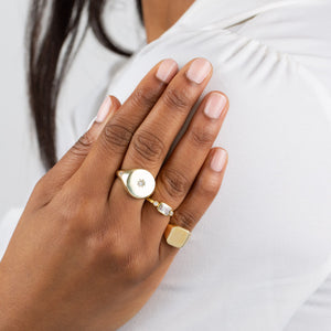 Engravable Square Ring - Adina Eden's Jewels