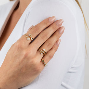  CZ Butterfly X Flower Wrap Ring - Adina Eden's Jewels