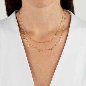  Multi Butterfly X Beaded Chain Necklace - Adina Eden's Jewels