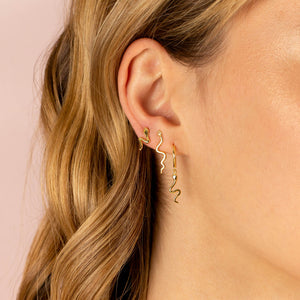  CZ Serpent Drop Stud Earring - Adina Eden's Jewels