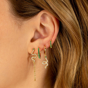  Pavé Snake Chain Drop Earring - Adina Eden's Jewels