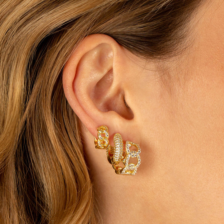  Pavé Curb Huggie Earring - Adina Eden's Jewels