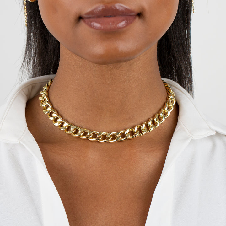  Large Miami Curb Link Necklace - Adina Eden's Jewels