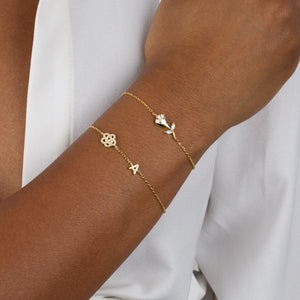  Pavé Rose Initial Bracelet - Adina Eden's Jewels