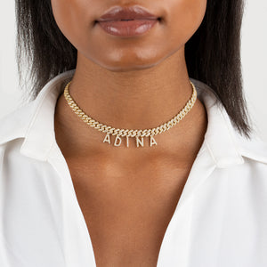  Block Name Pavé Chain Link Choker - Adina Eden's Jewels