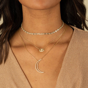  Pavé Puff Mariner Necklace - Adina Eden's Jewels