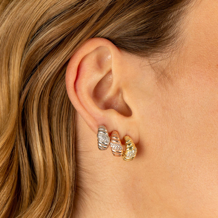 Mini CZ Braided Hoop Earring - Adina Eden's Jewels